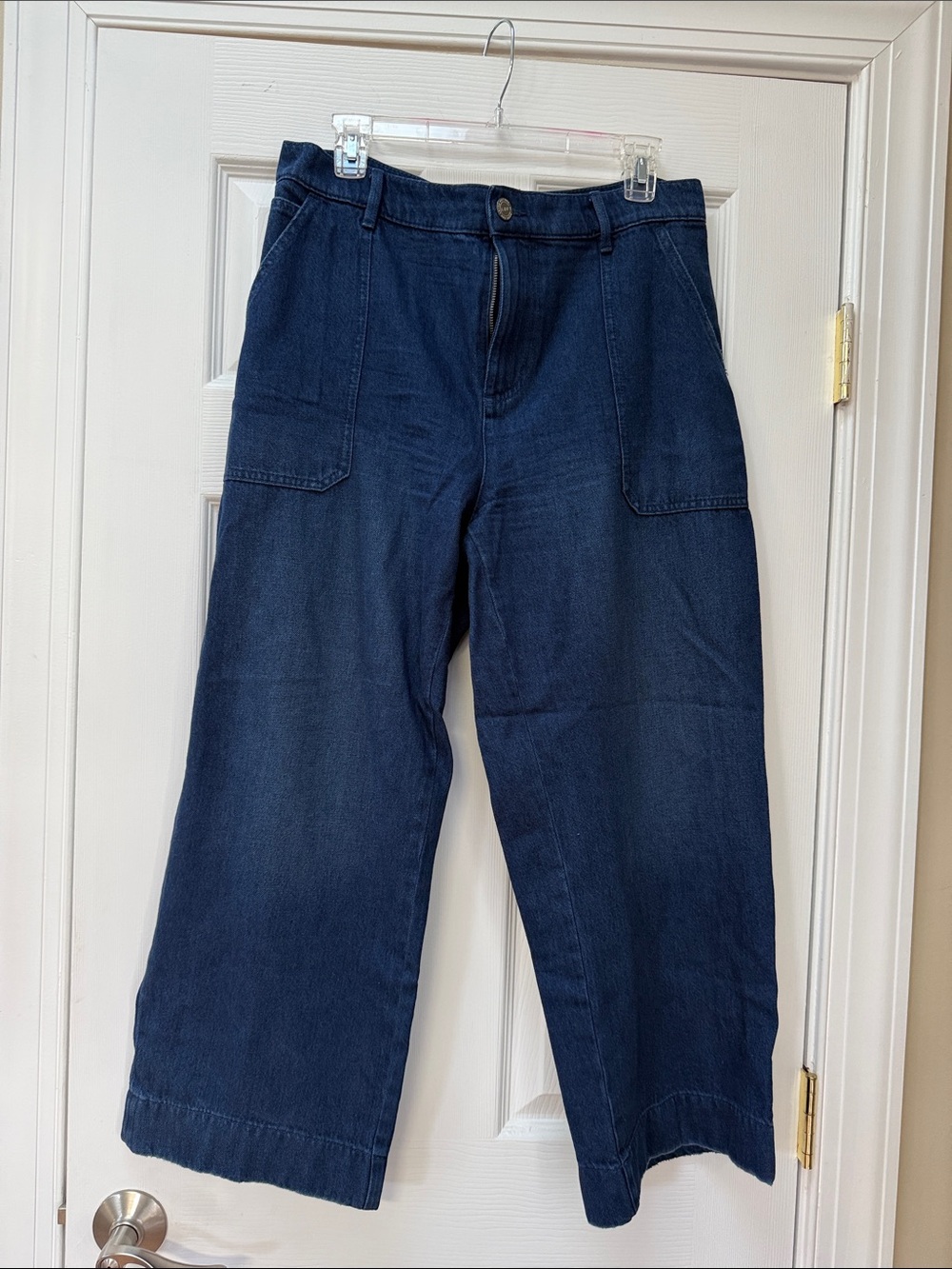 LOFT Dark Blue Wide Leg Cropped Jeans